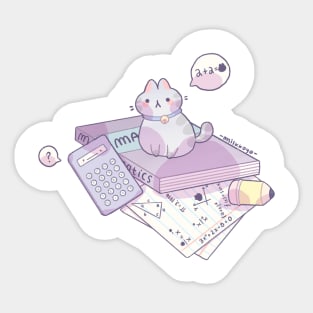 Mathematician Cat Sticker